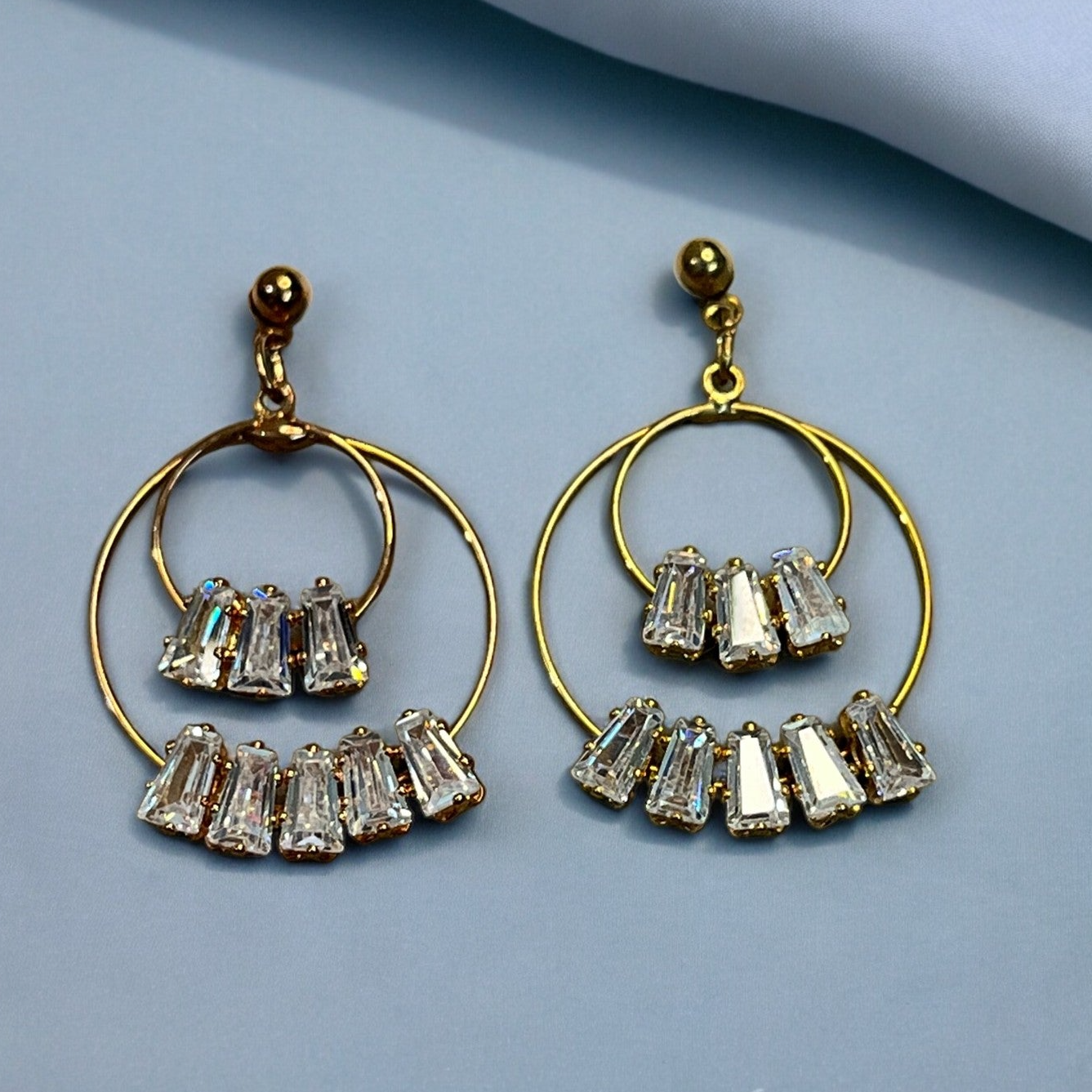 SS Circlet Crystal Bold Earrings