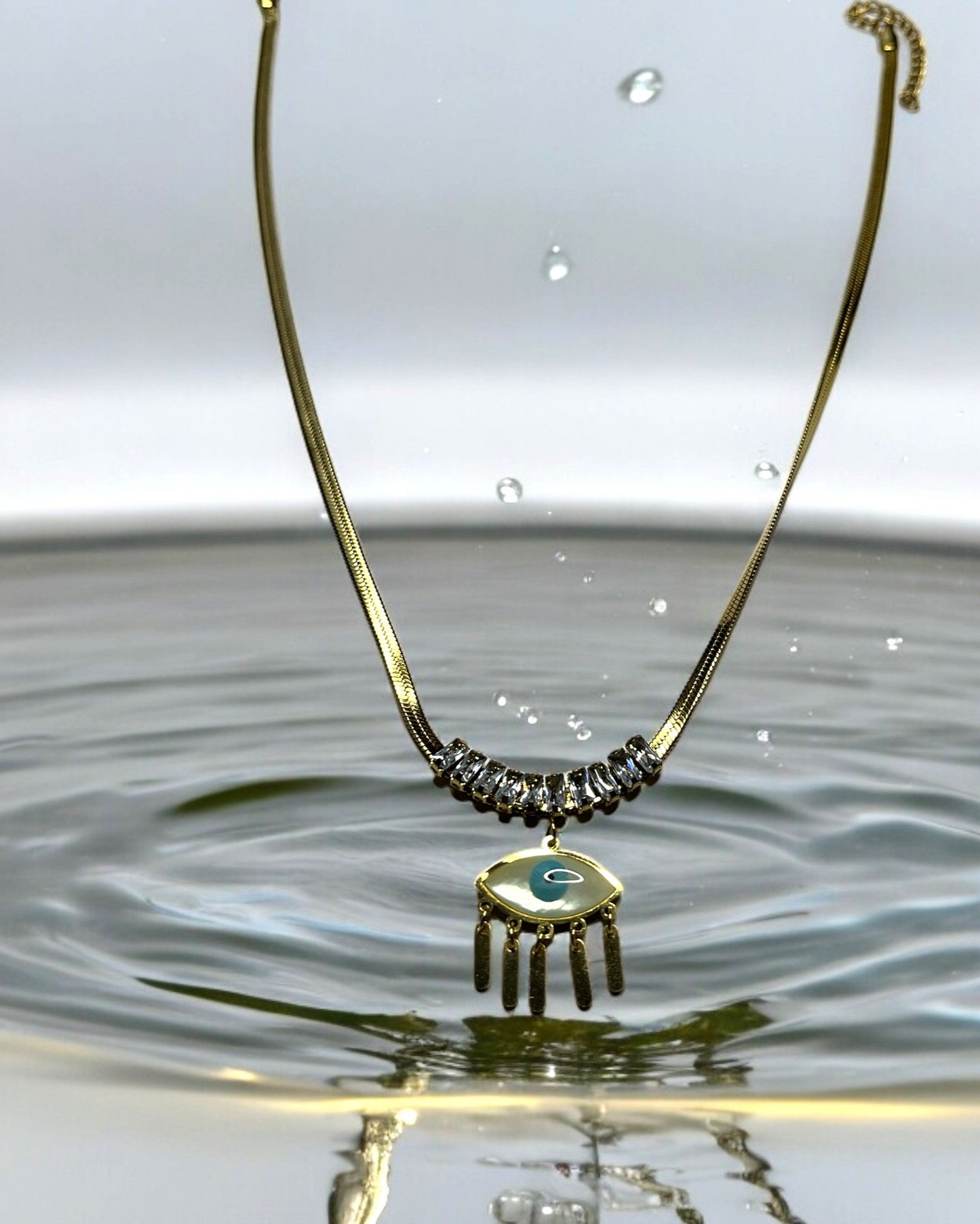 SS Evil Eye Broad Chain Bold Necklace