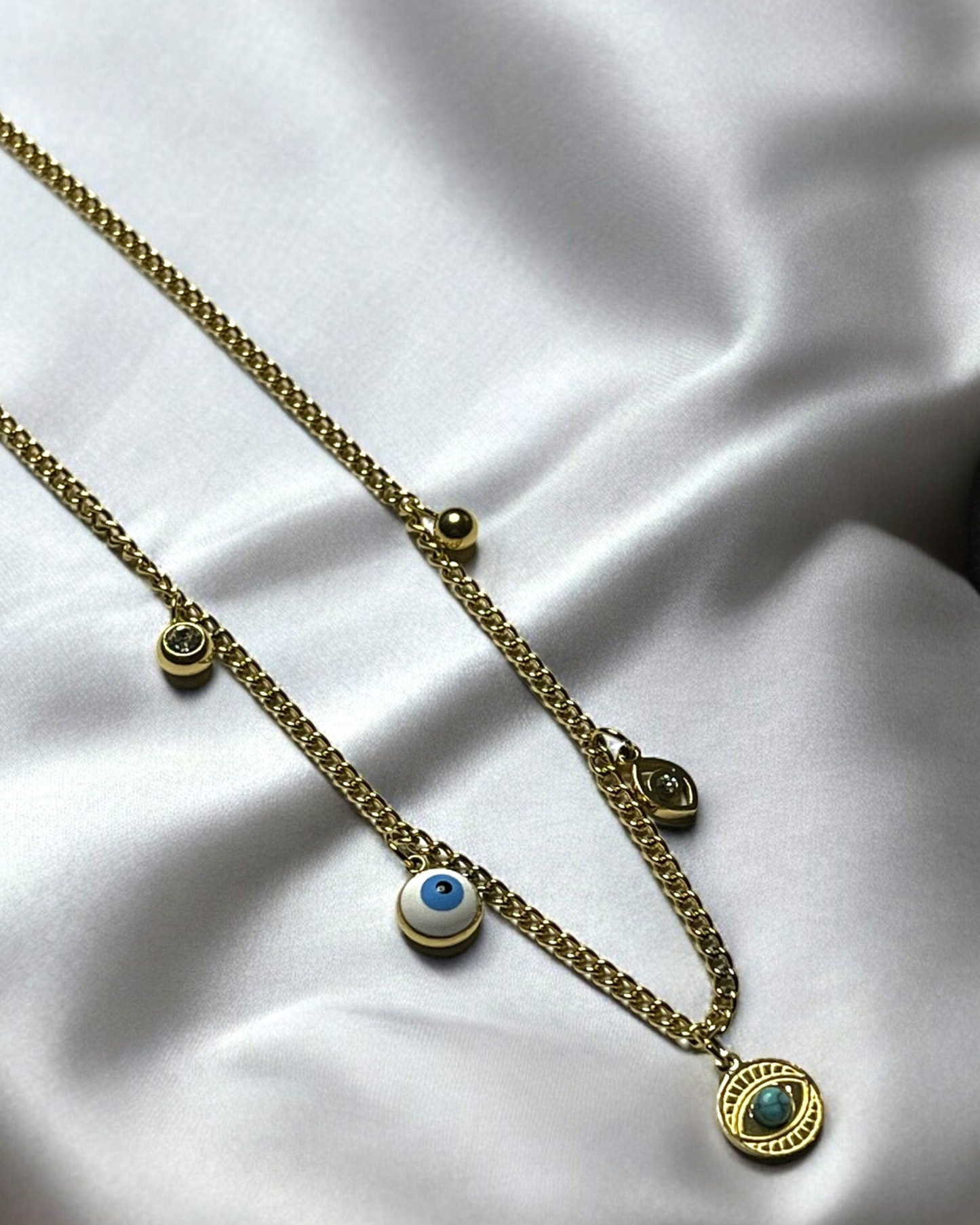 SS Evil Eye Charm Necklace