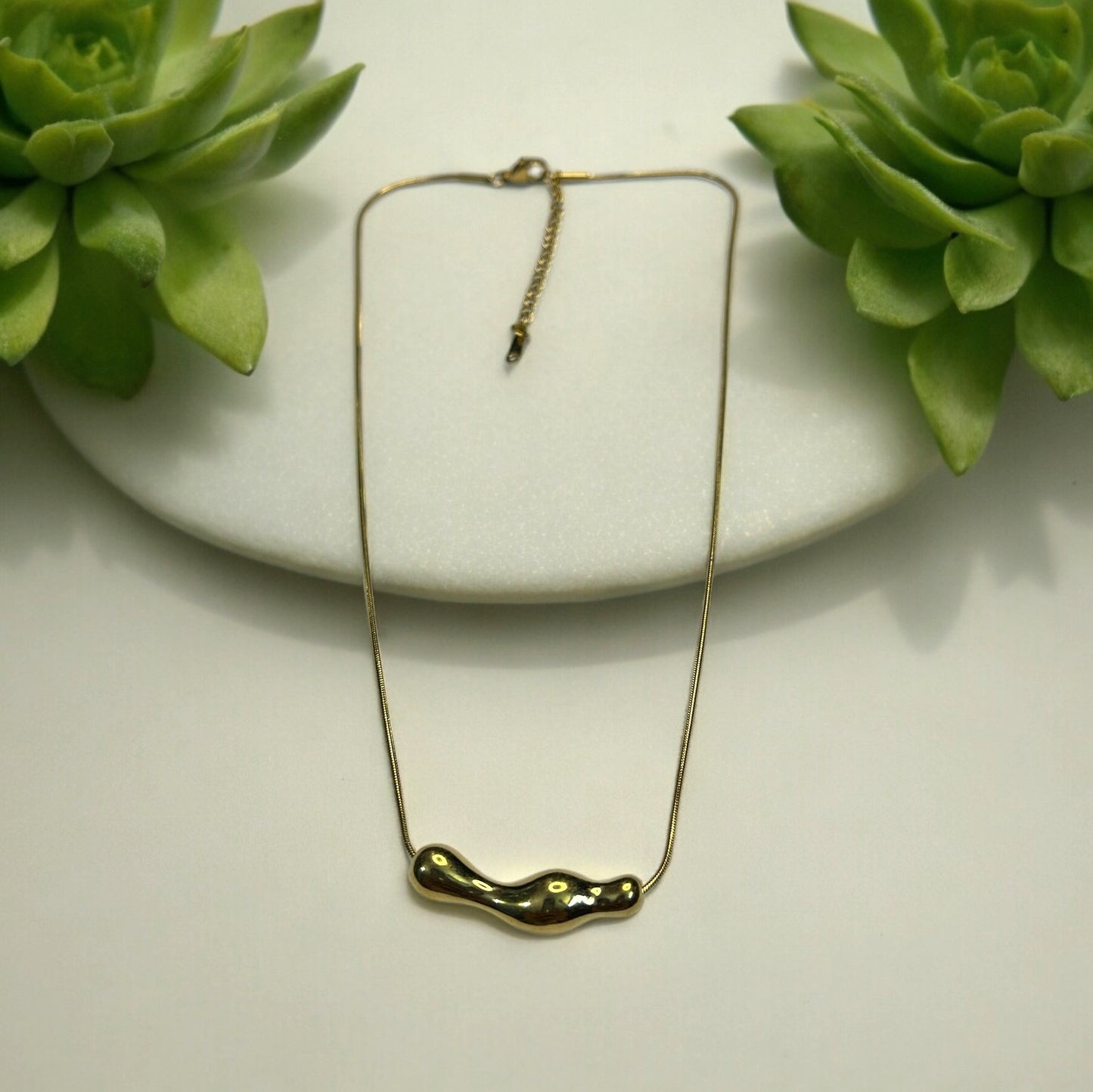 SS Melted Log Necklace