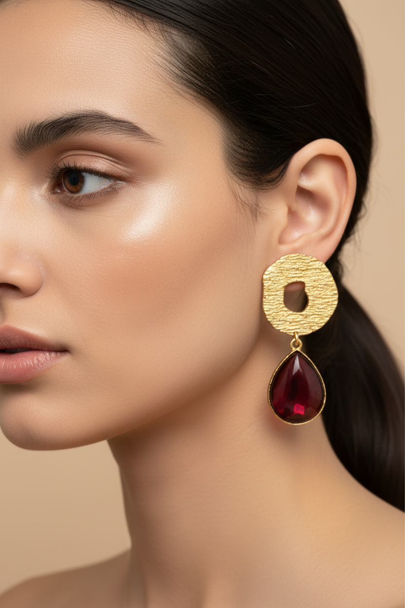 Vinika Crimson Earrings