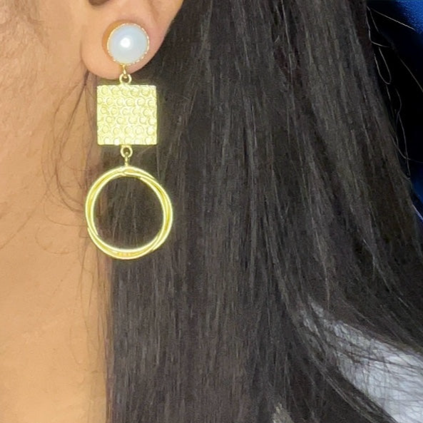 SS Pearl Block Earrings