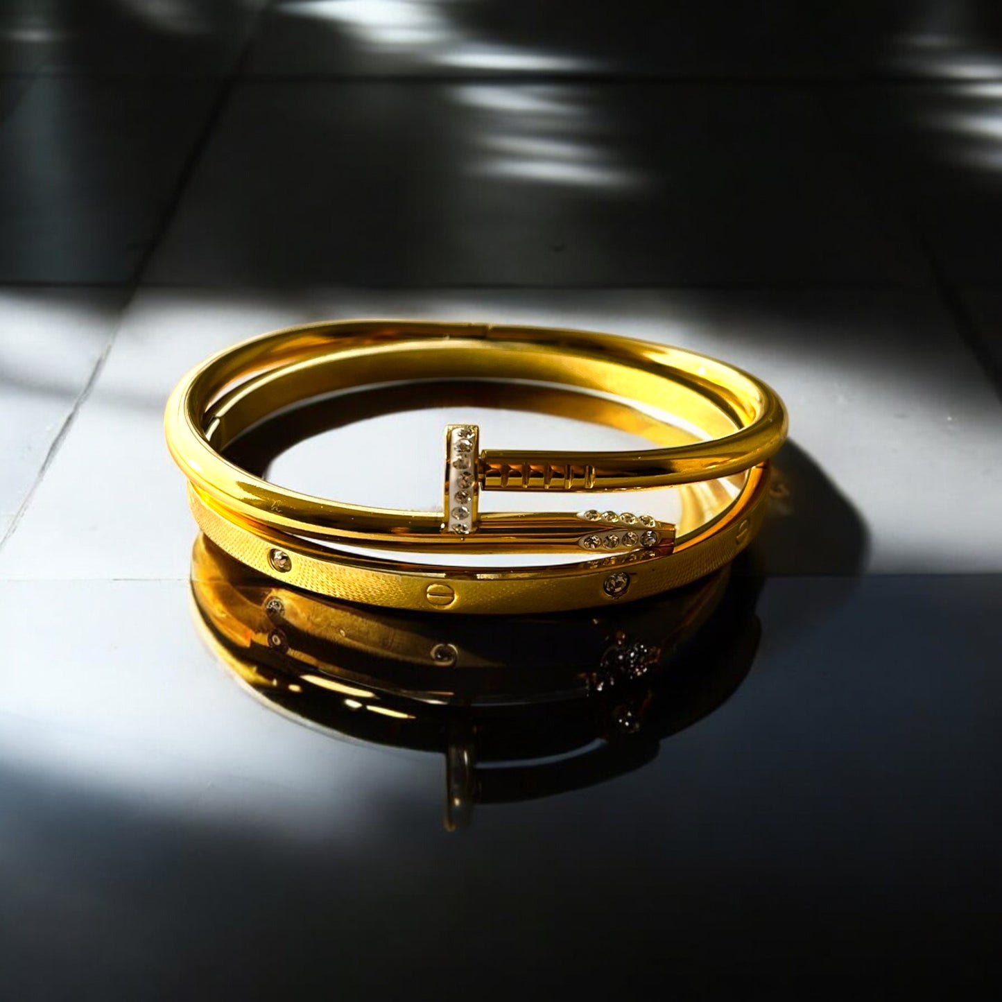 18K Gold Plated Zyrah Duet Bracelet