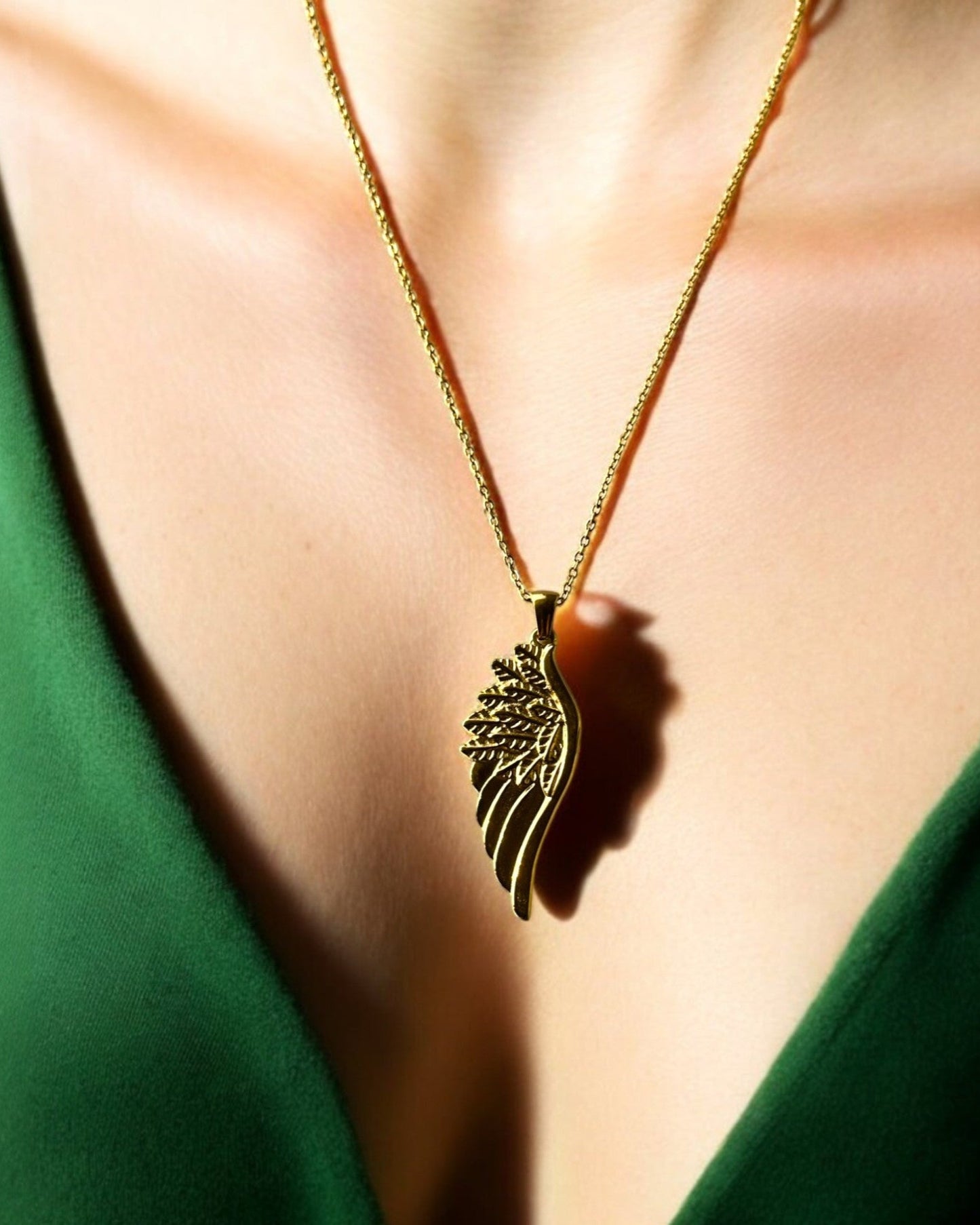 18K Divine Feather Necklace
