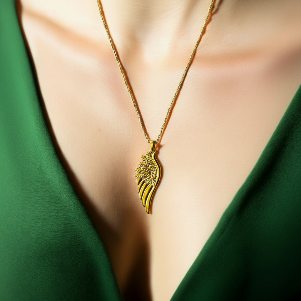 18K Divine Feather Necklace