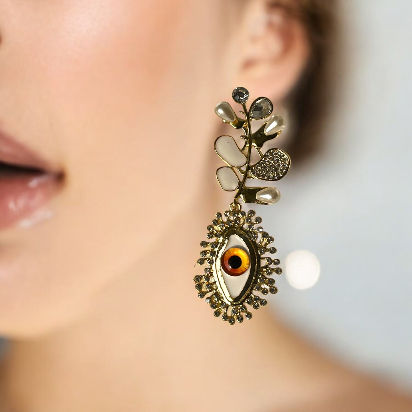 Golden Aura Evil Eye Earrings