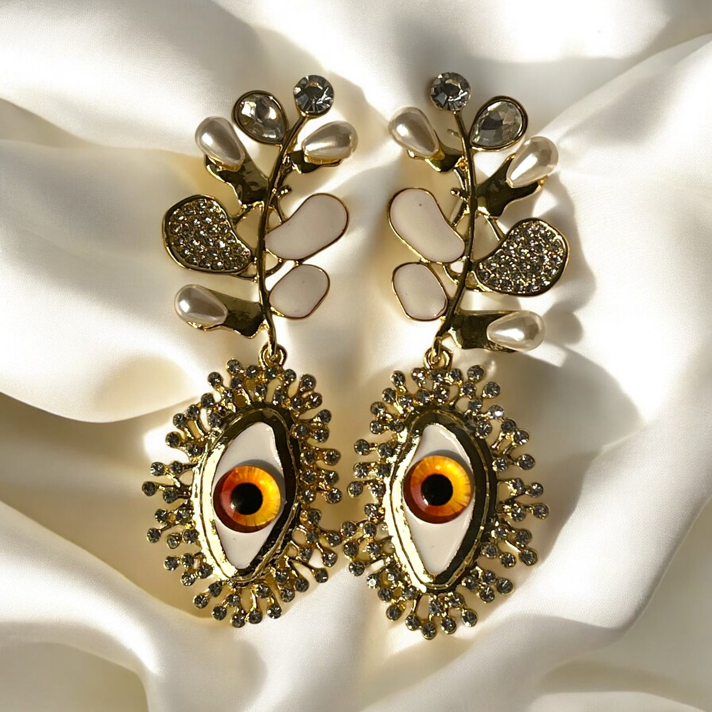 Golden Aura Evil Eye Earrings