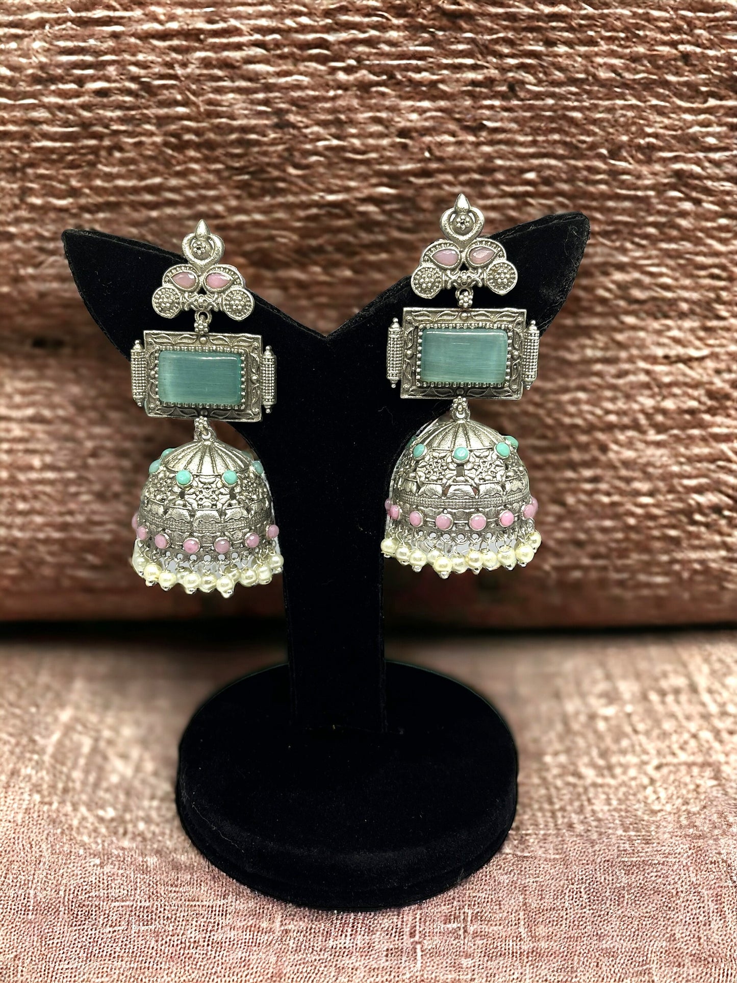 SS Majesty Silver Alike Jhumkas.