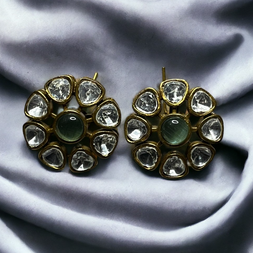 SS Spearmint Serenity: Mint Green Gemstone Pendant Set