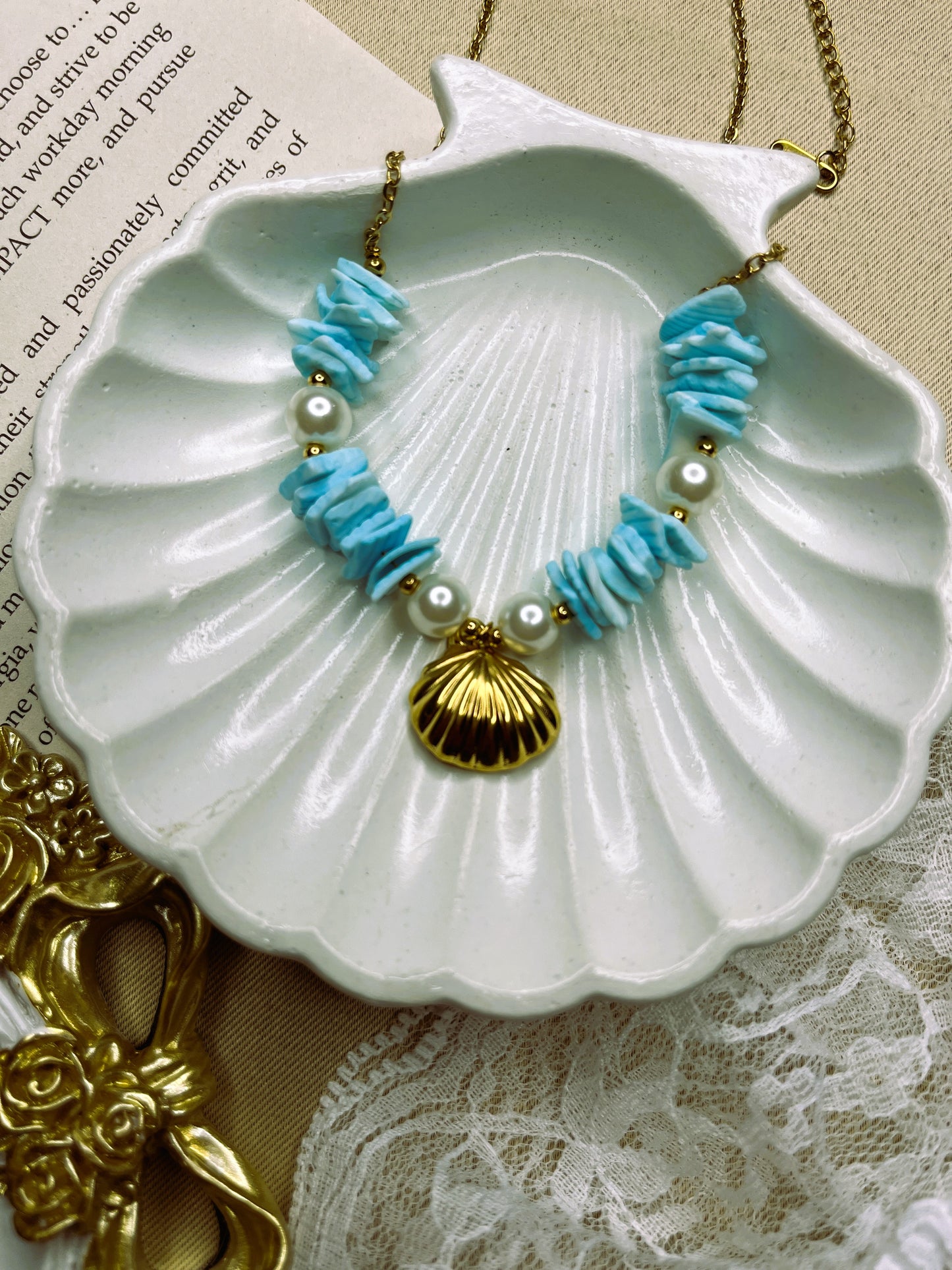 Aurelia Seashell 18K Gold Plated Necklace