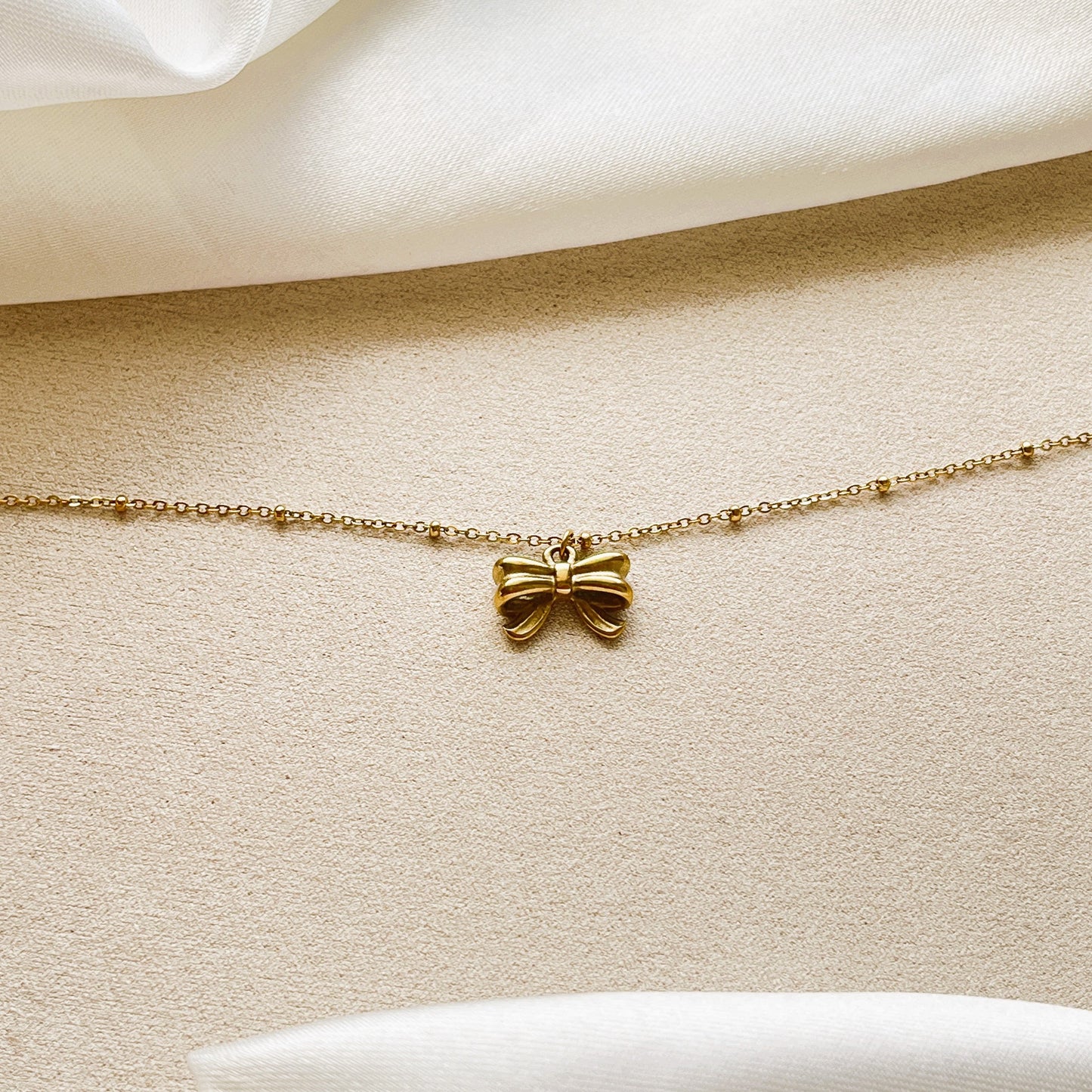 Dainty Bow Charm Anklet