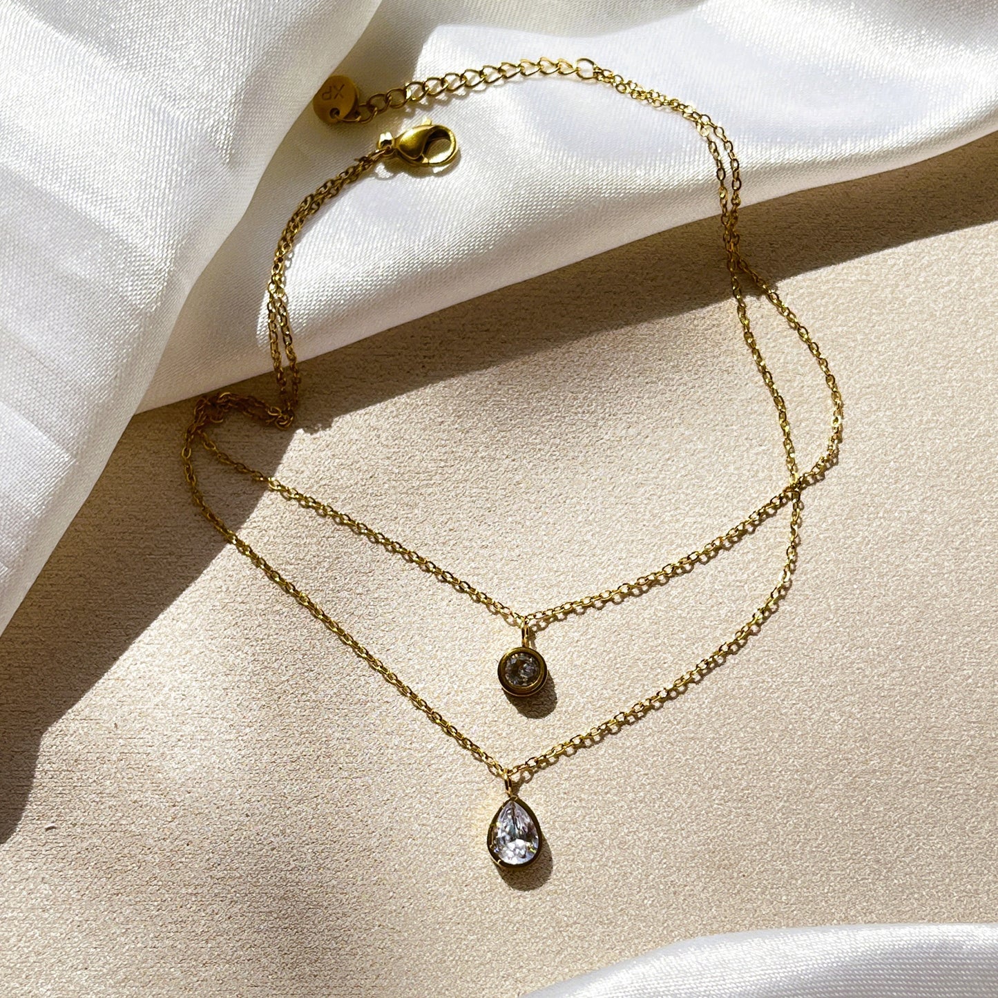 Double Layer Dainty Moon Drop Anklet