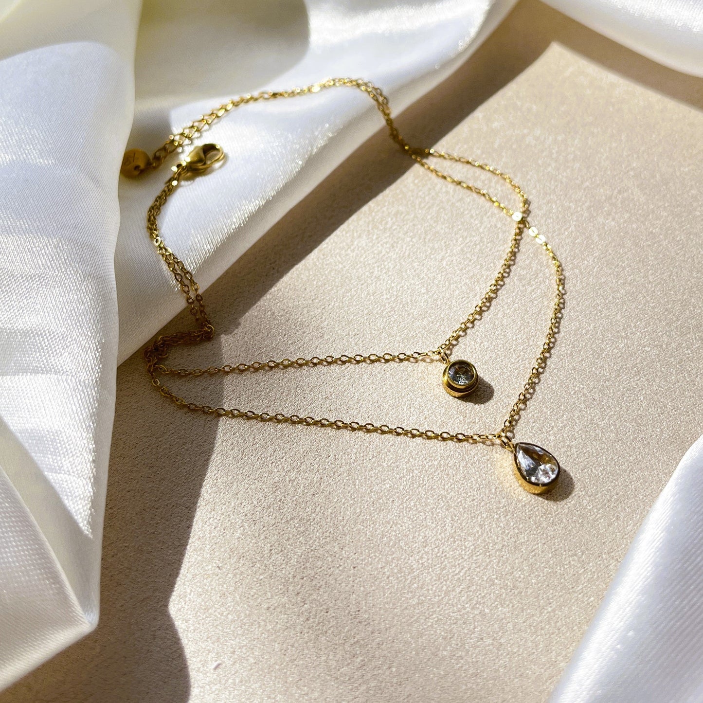 Double Layer Dainty Moon Drop Anklet