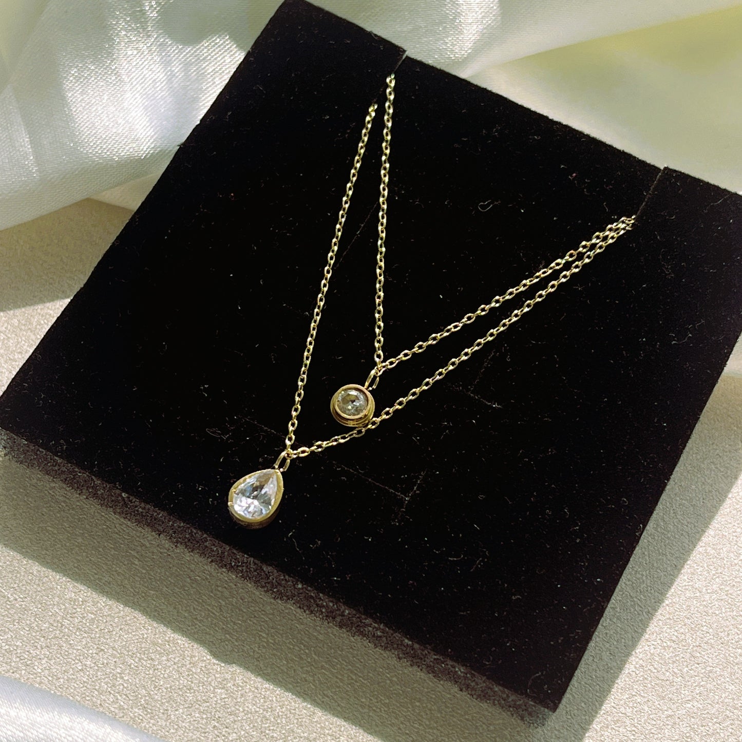 Double Layer Dainty Moon Drop Anklet