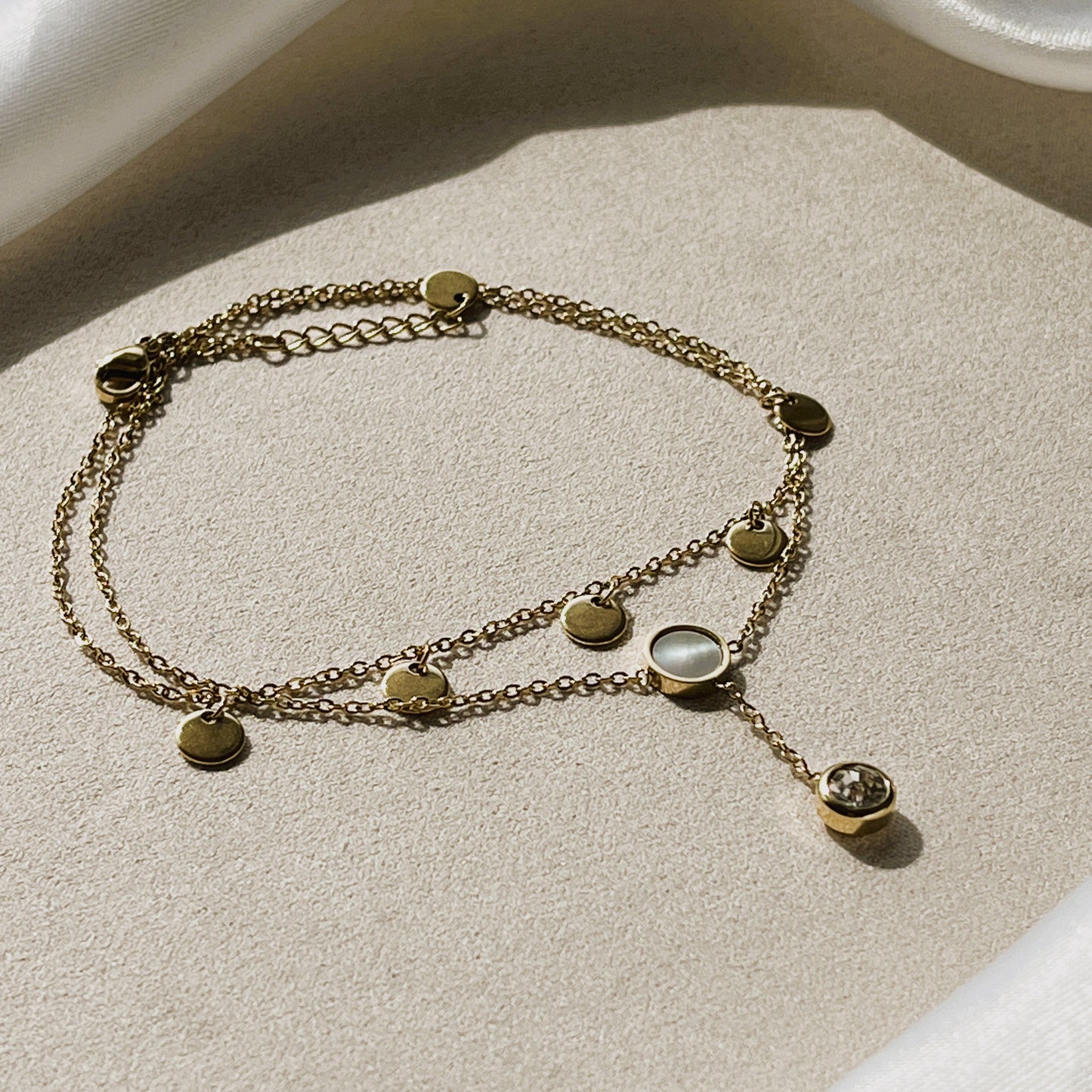Double Layer Golden Glow Anklet