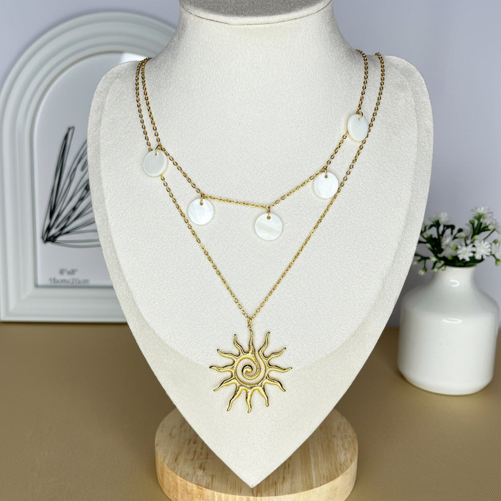 Double Layer Sunrise Beach Necklace