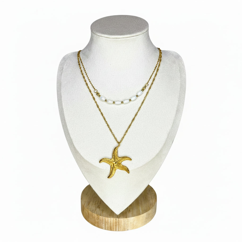 Double Layer Starfish Beach Necklace