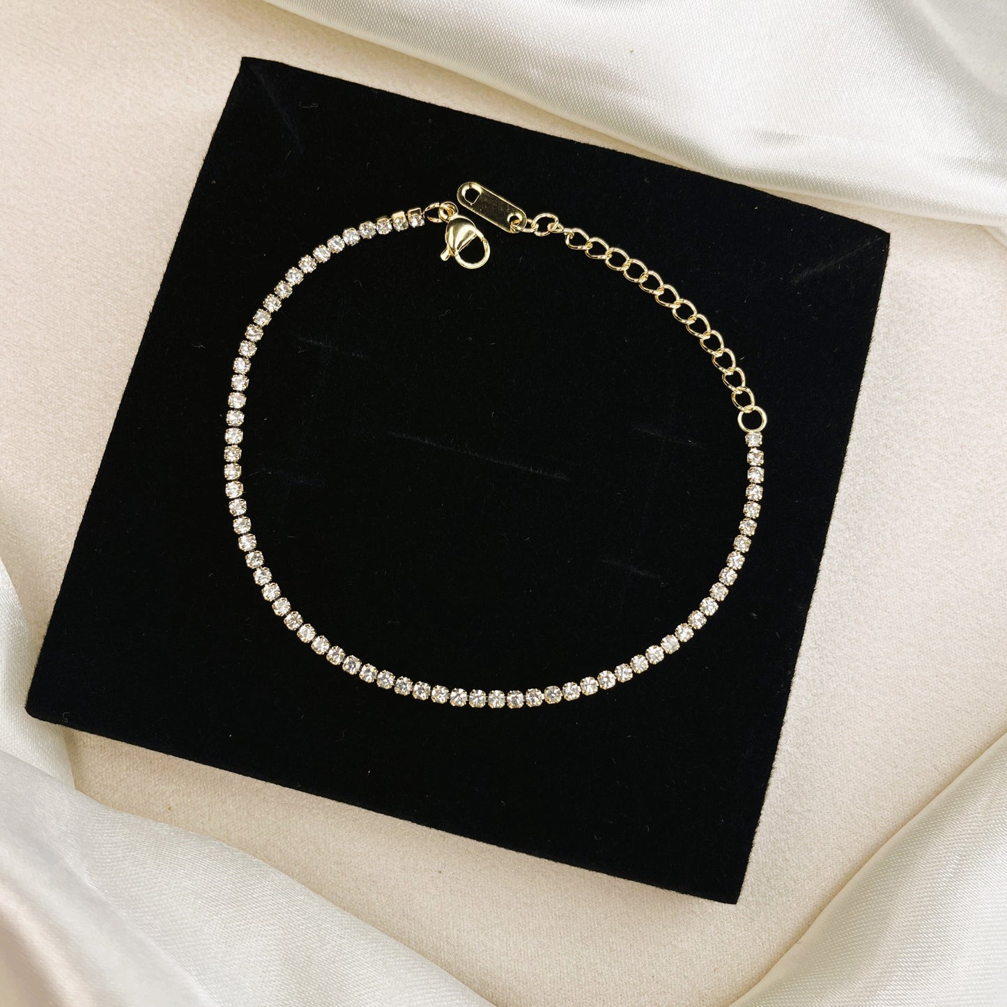 Dainty Tennis 18K Gold Plated Chain Bracelet-0.1