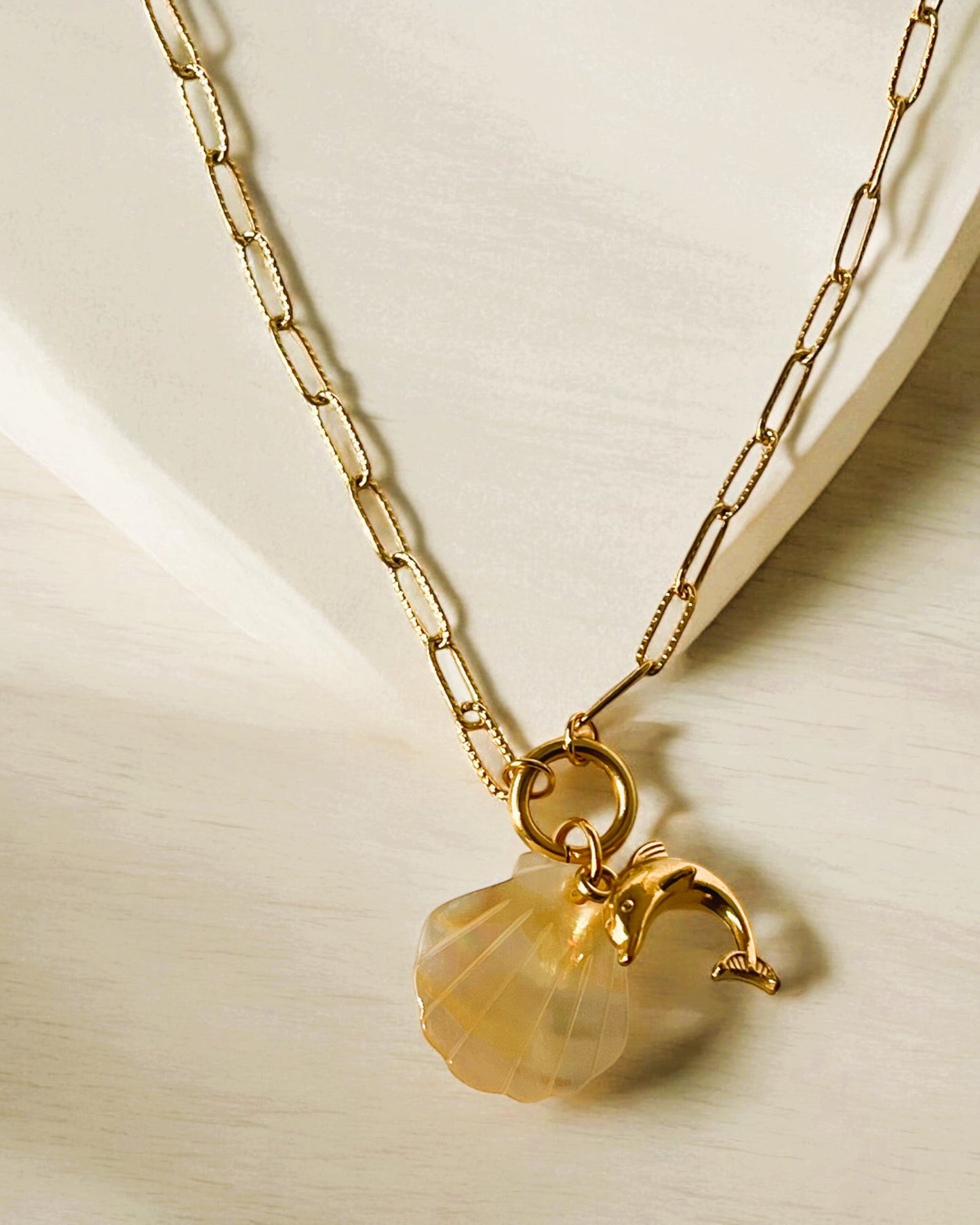 Shell & Dolphin Pendant Necklace