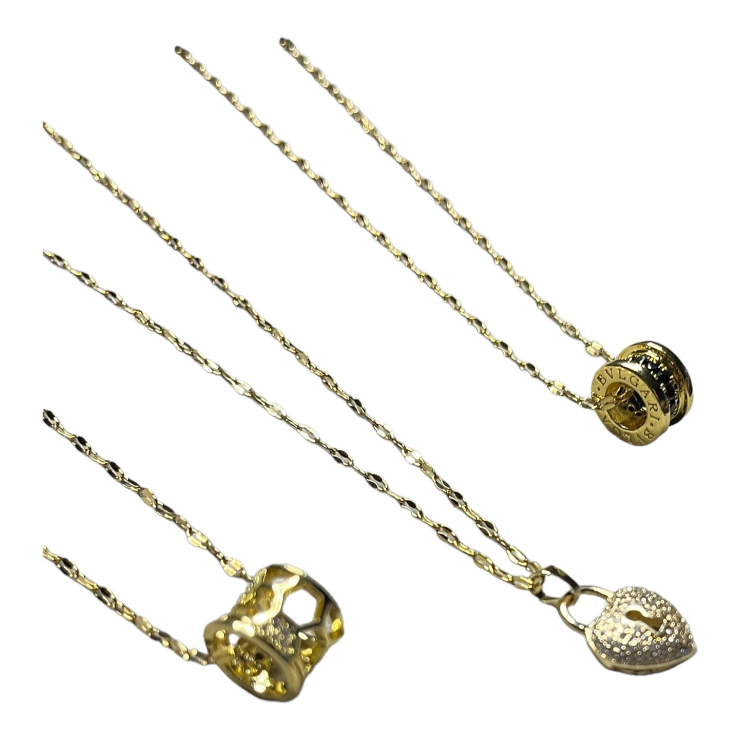 SS Midnight Elegance: Chain & Cylindrical Pendant Set