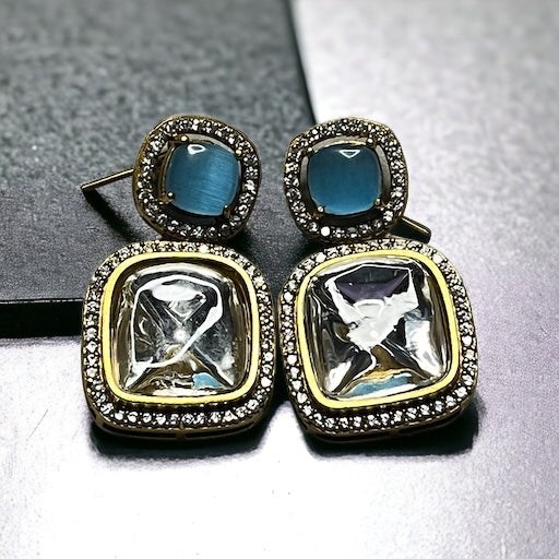 SS Azure Frost Pendant Necklace With Earrings