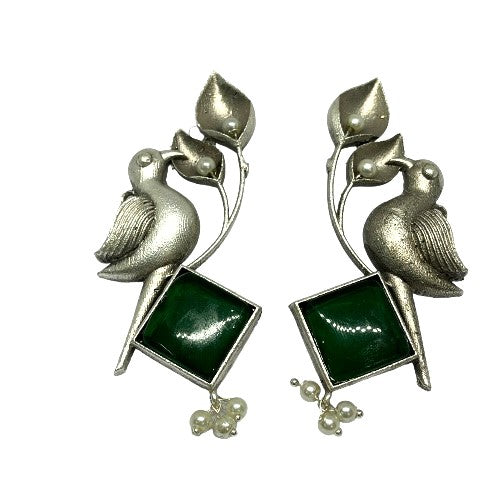 Sundar Sakhi Avian Serenity Square Earrings.