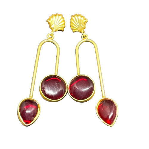 SS Parallel Petal Gold Tone Drops