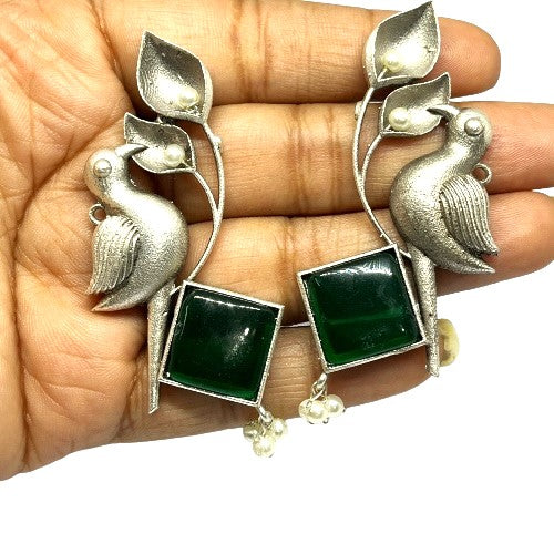 Sundar Sakhi Avian Serenity Square Earrings.