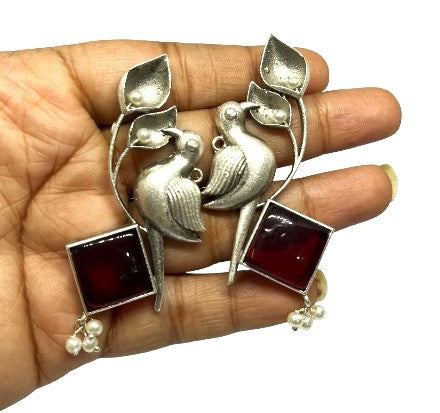Sundar Sakhi Avian Serenity Square Earrings.