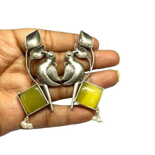 Sundar Sakhi Avian Serenity Square Earrings