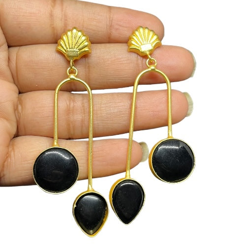 SS Parallel Petal Gold Tone Drops