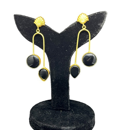 SS Parallel Petal Gold Tone Drops