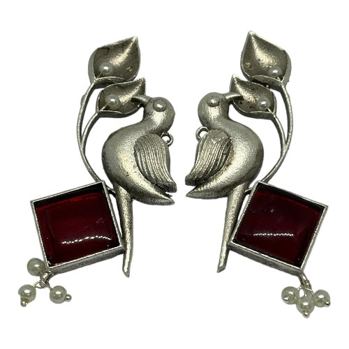 Sundar Sakhi Avian Serenity Square Earrings.