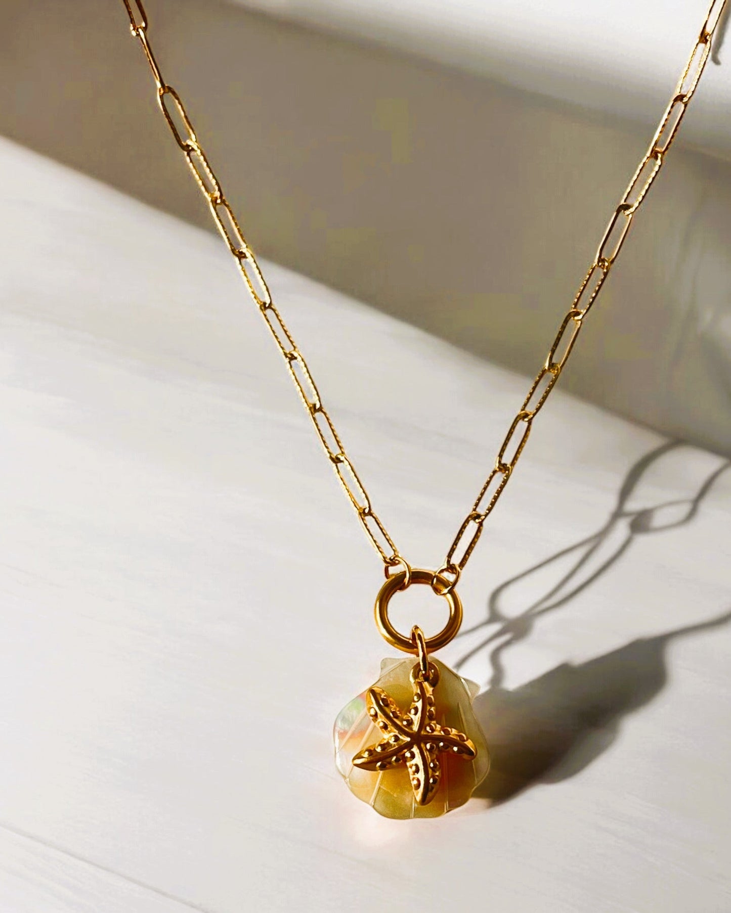 Shell & Starfish Pendant Necklace