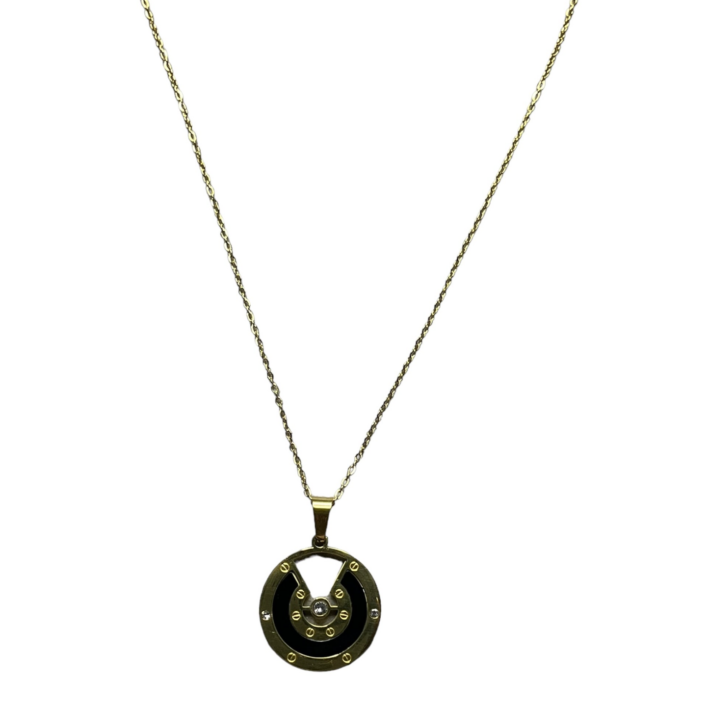 SS Duet Discs Circle Pendant & Chain Collection