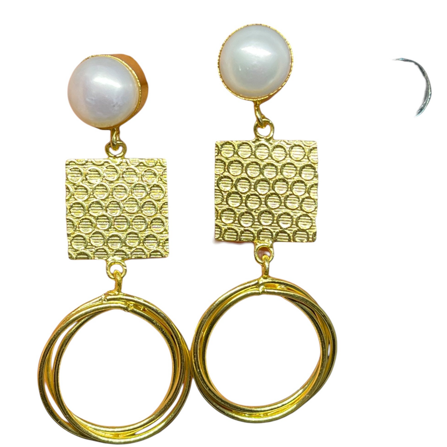 SS Pearl Block Earrings