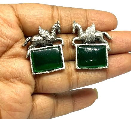 SS Equine Majesty Square Monalisa Stone Studs