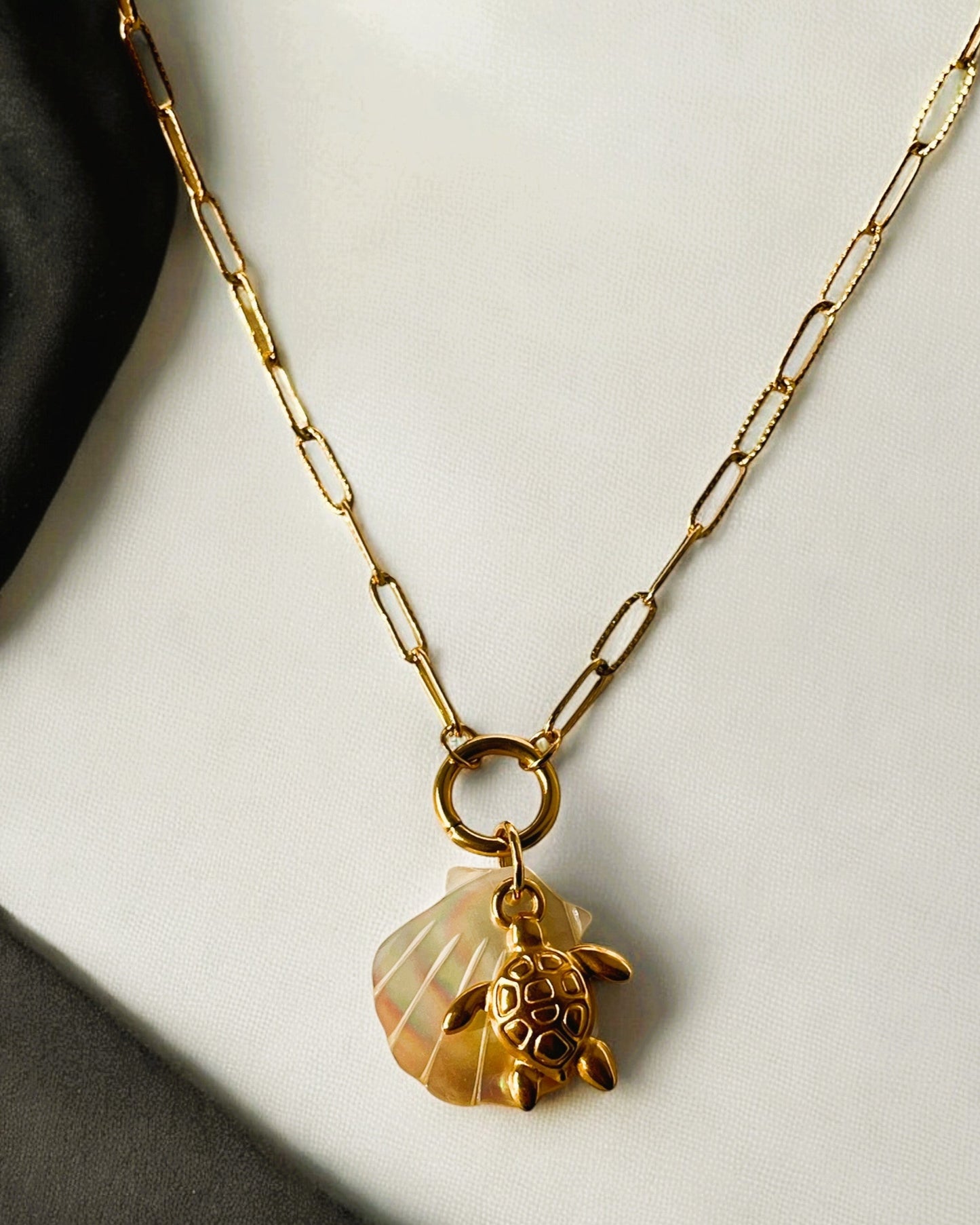 Shell & Tortoise Pendant Necklace