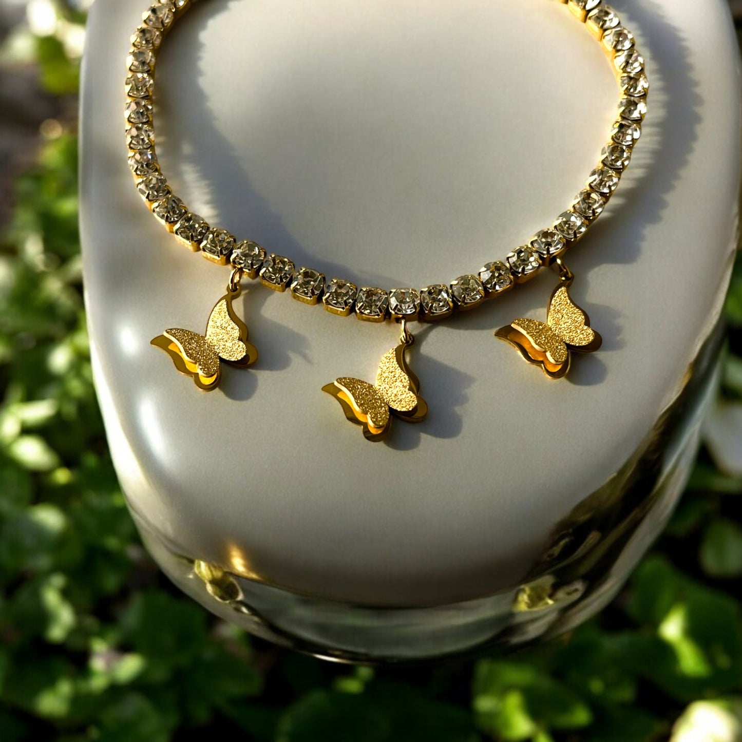 18K Golden Butterfly Charm Bracelet
