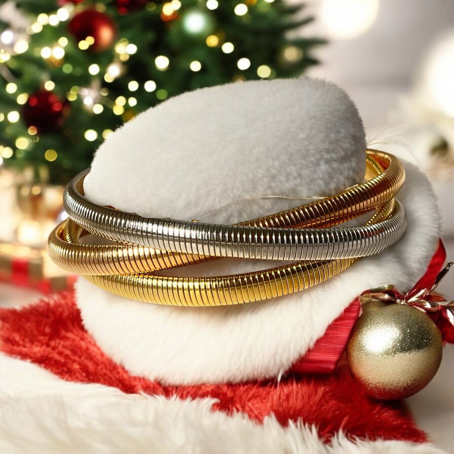 TriAura Three Tone Choker Necklace