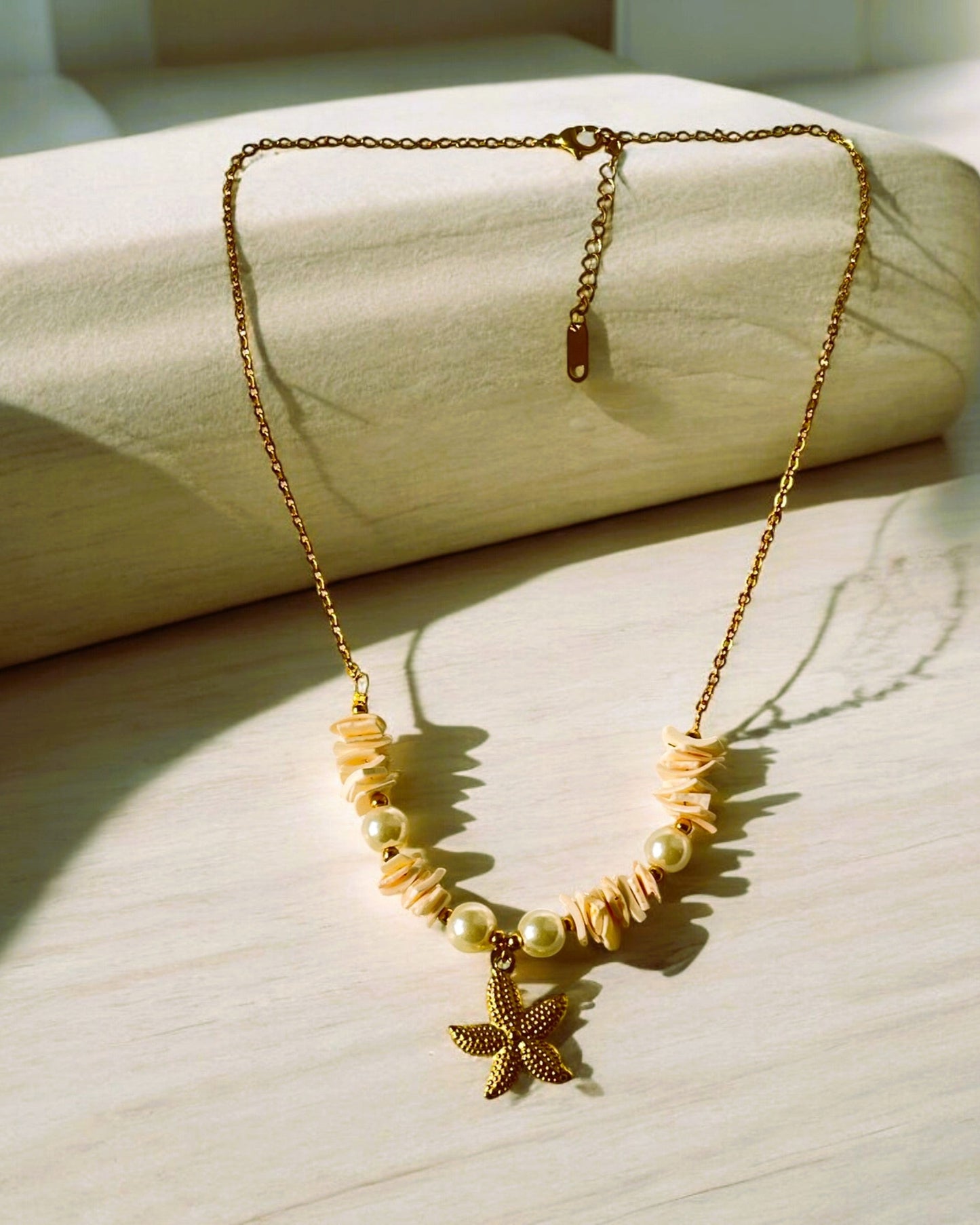 Shell Beads & Star Fish Pendant Necklace