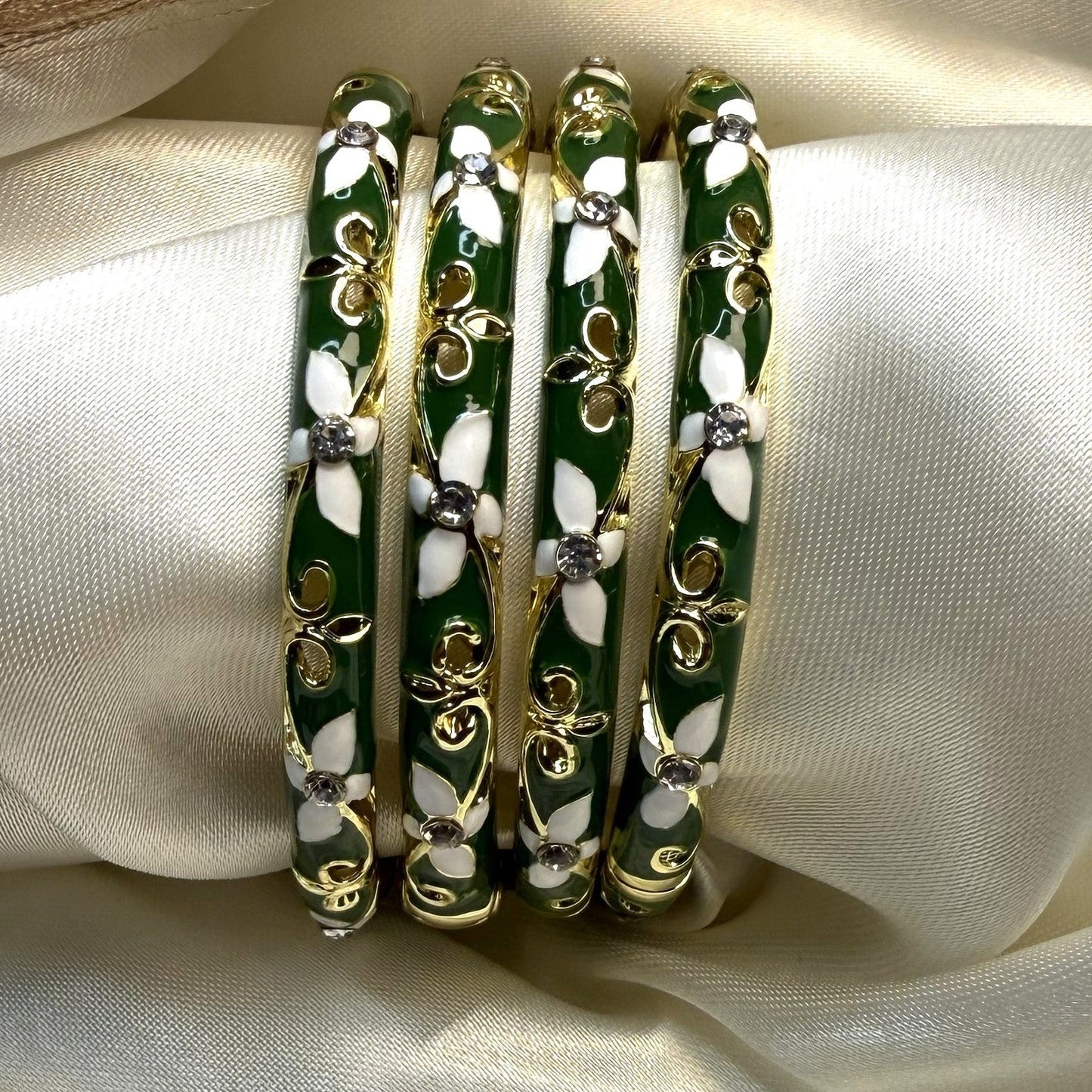 Green Enamel Bangles
