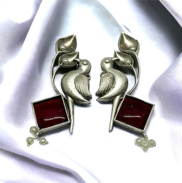 Sundar Sakhi Avian Serenity Square Earrings.