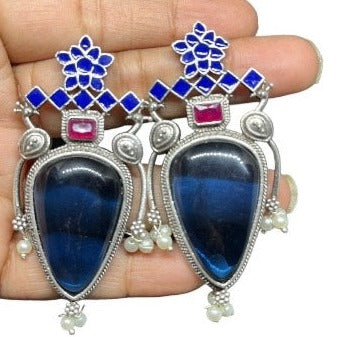 Sundar Sakhi Azure Dream Big Studs Earrings