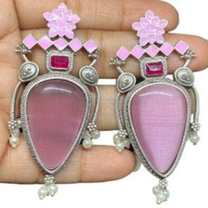 Sundar sakhi Blush Latkan Earrings