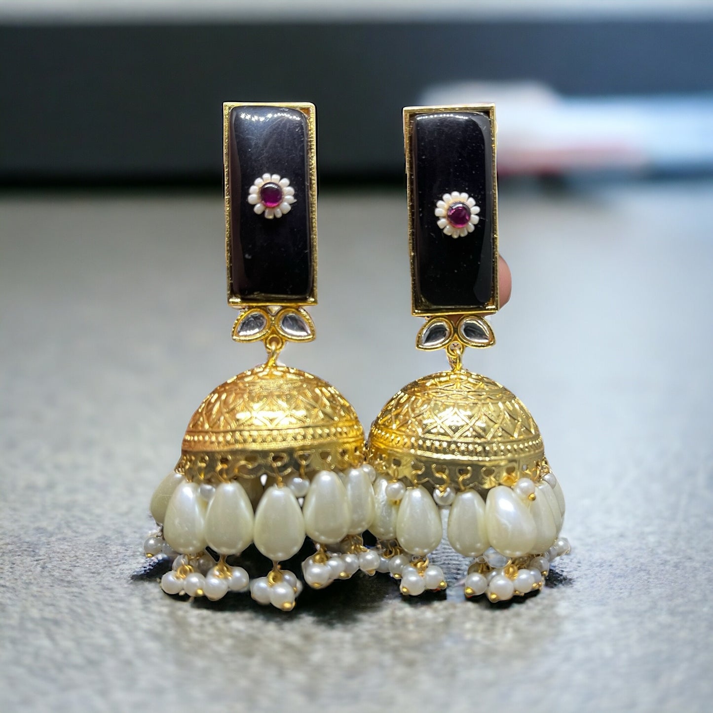 SS Gold Tone Majesty Jhumkas.
