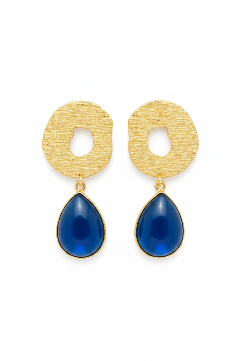 Vinika Brass Midnight Earrings
