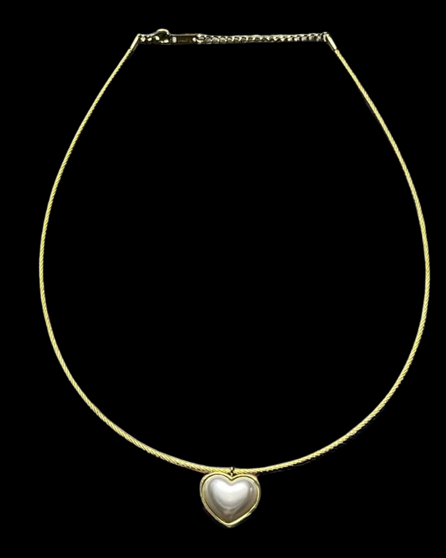 SS Sleek Chain Heart Choker Necklace