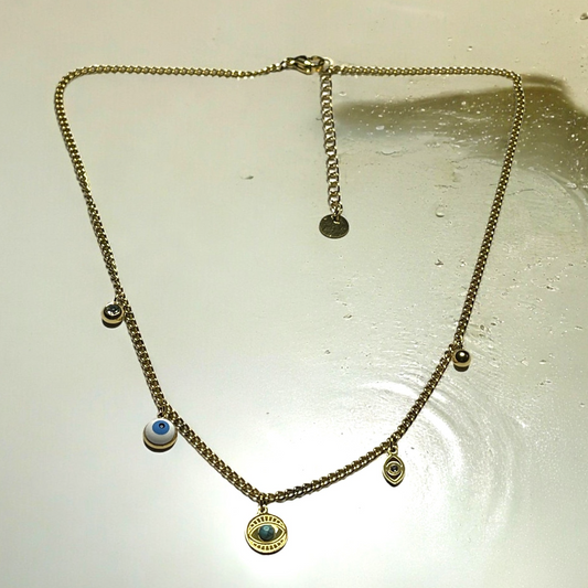 SS Evil Eye Charm Necklace