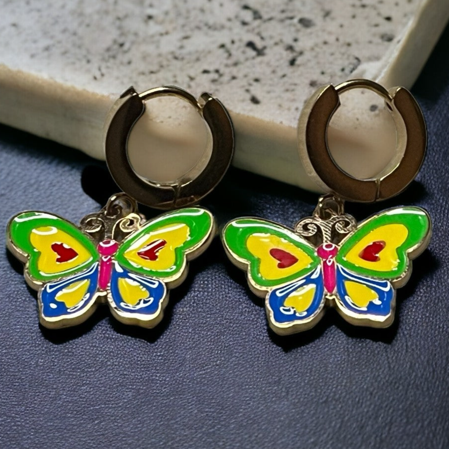 SS Butterfly Hoops Earrings